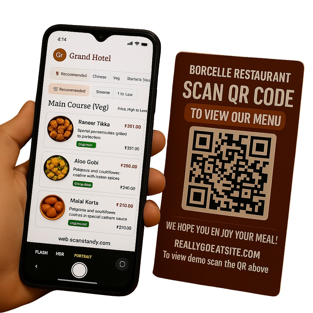 Smart Digital Menu Card Interface