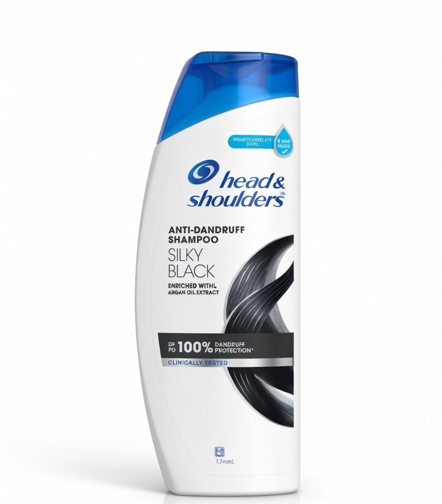 H&S ANTI DANDRUFF SHAMPOO SILKY BLACK 340ML