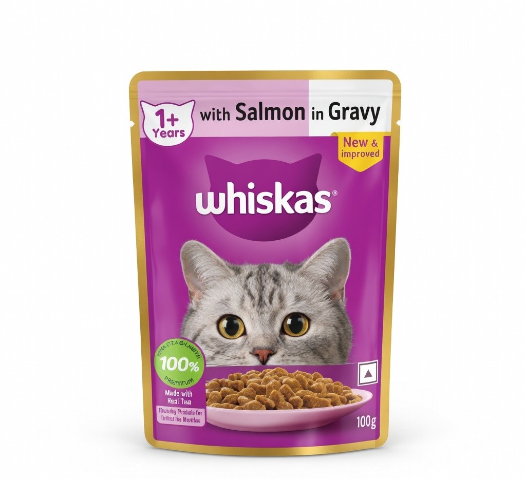 WHISKAS SALMON IN GRAVY 80G