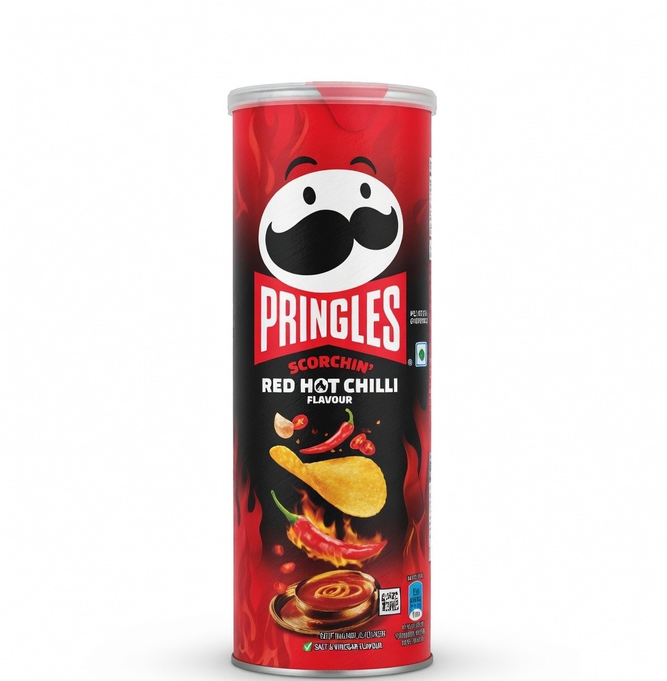 PRINGLES SCORCHIN RED HOT CHILLI FLAVOUR 102G