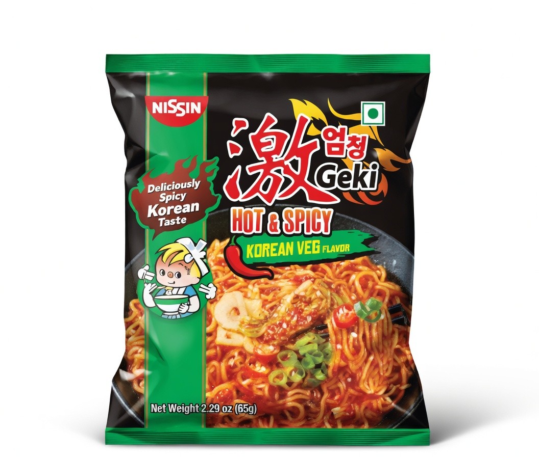 Nissin Hot & Spicy Korean Veg Flavour Noodles
