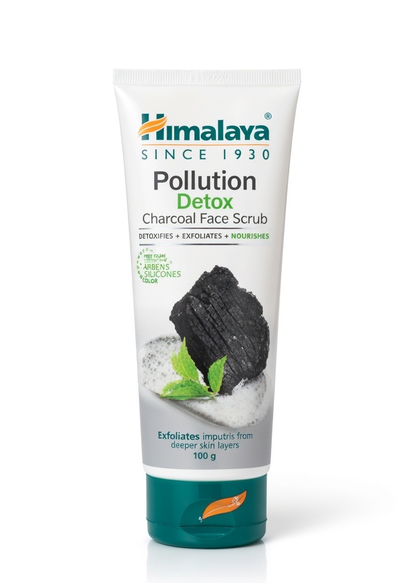 HIMALAYA POLLUTION DETOX CHARCOAL FACE SCRUB 100G