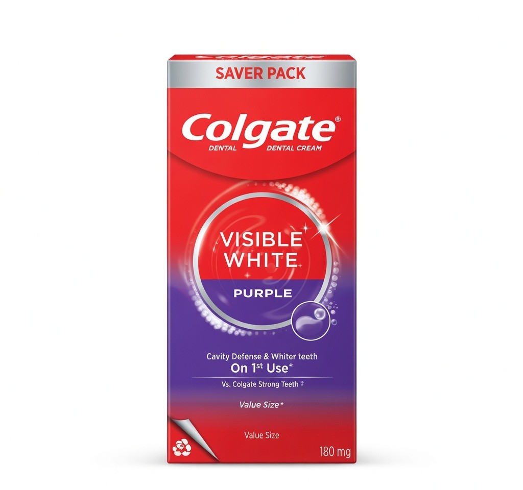 COLGATE  VISIBLE WHITE PURPLE  200G 40G