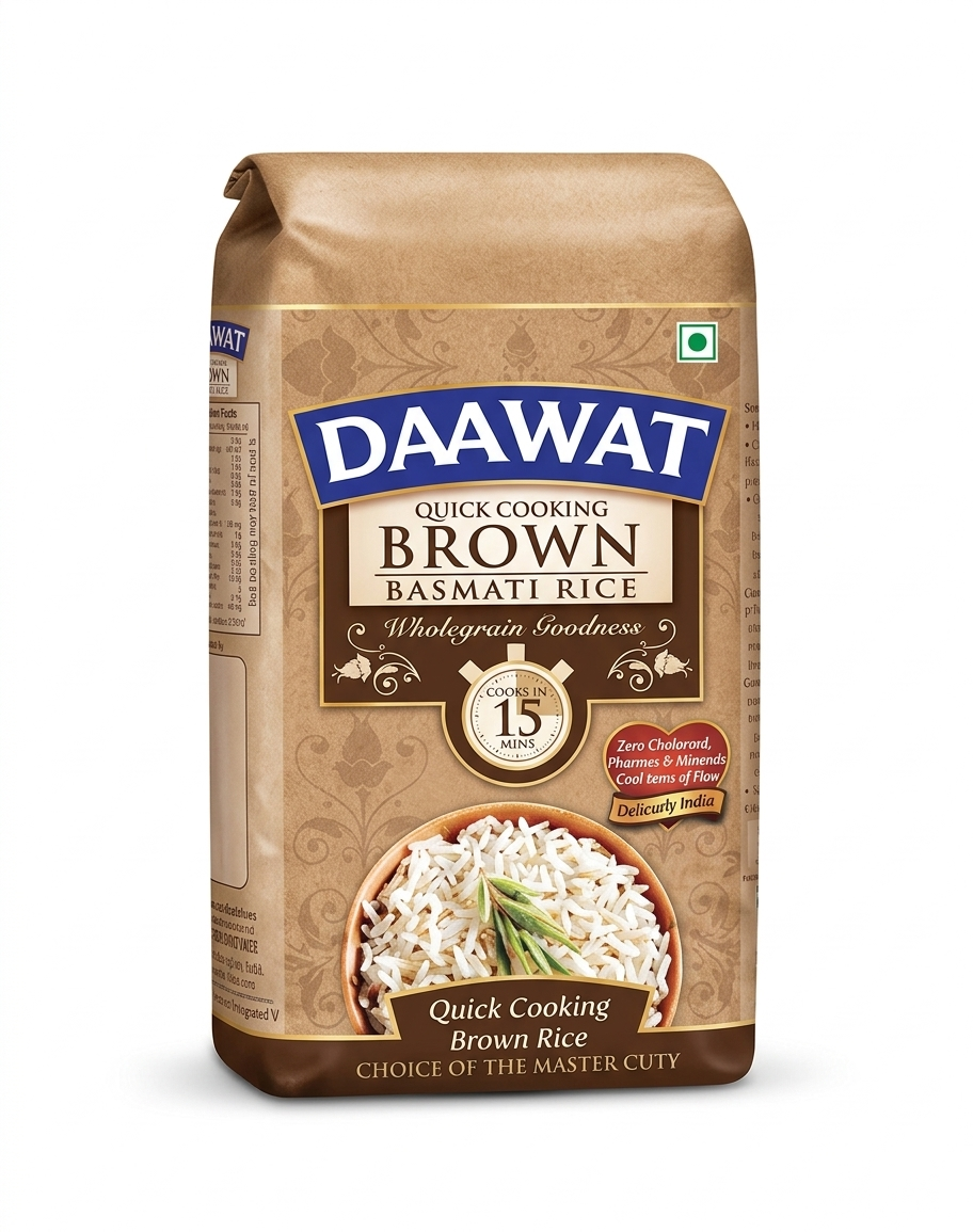 DAAWAT BROWN BASMATI RICE 1KG PKT