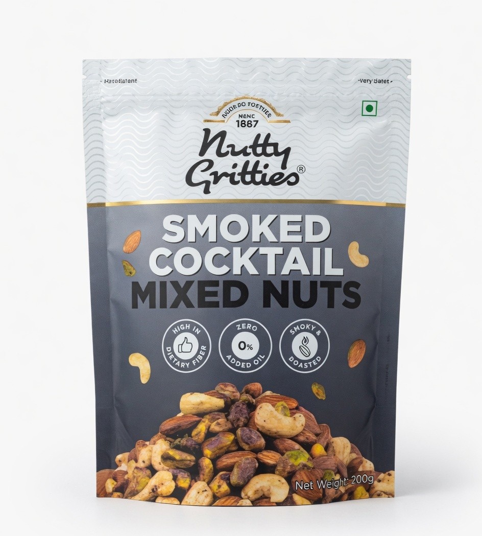 NUTTY GRITTIES SMOKED COCKTAIL MIXED NUTS 200G