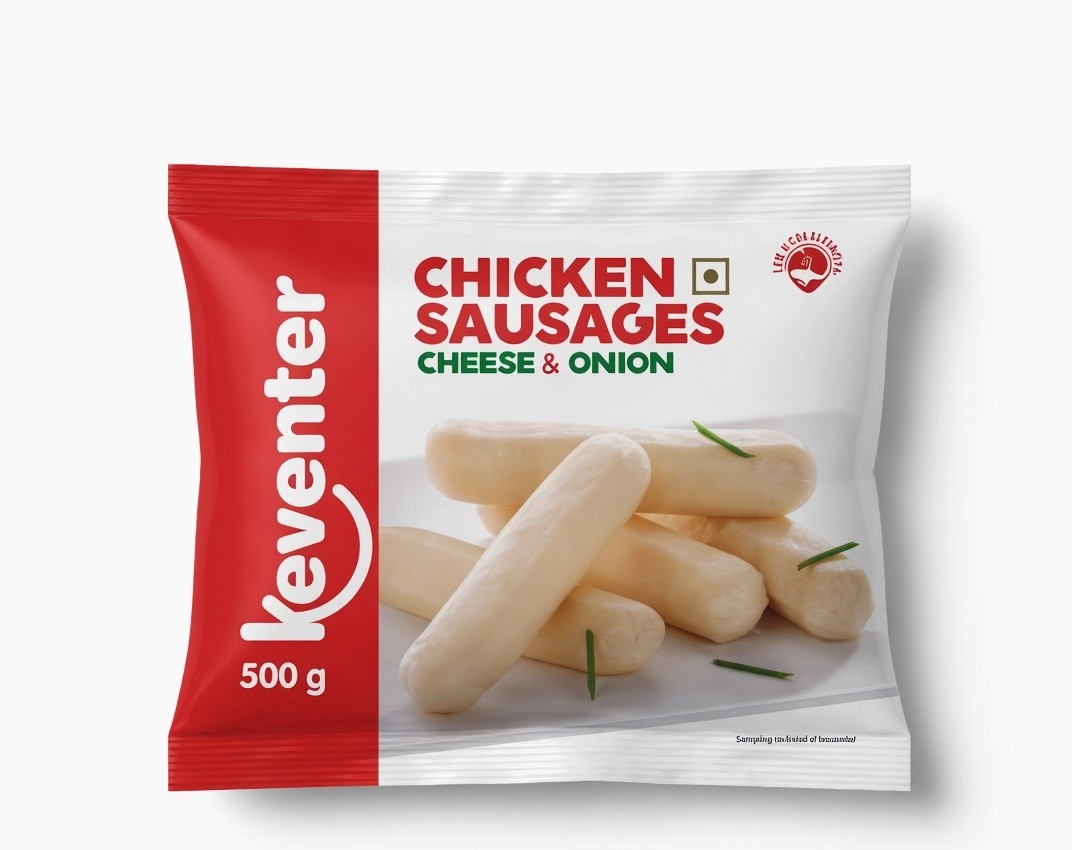 KEVENTER CHICKEN CHEESE & ONION SAUSAGE 500GM