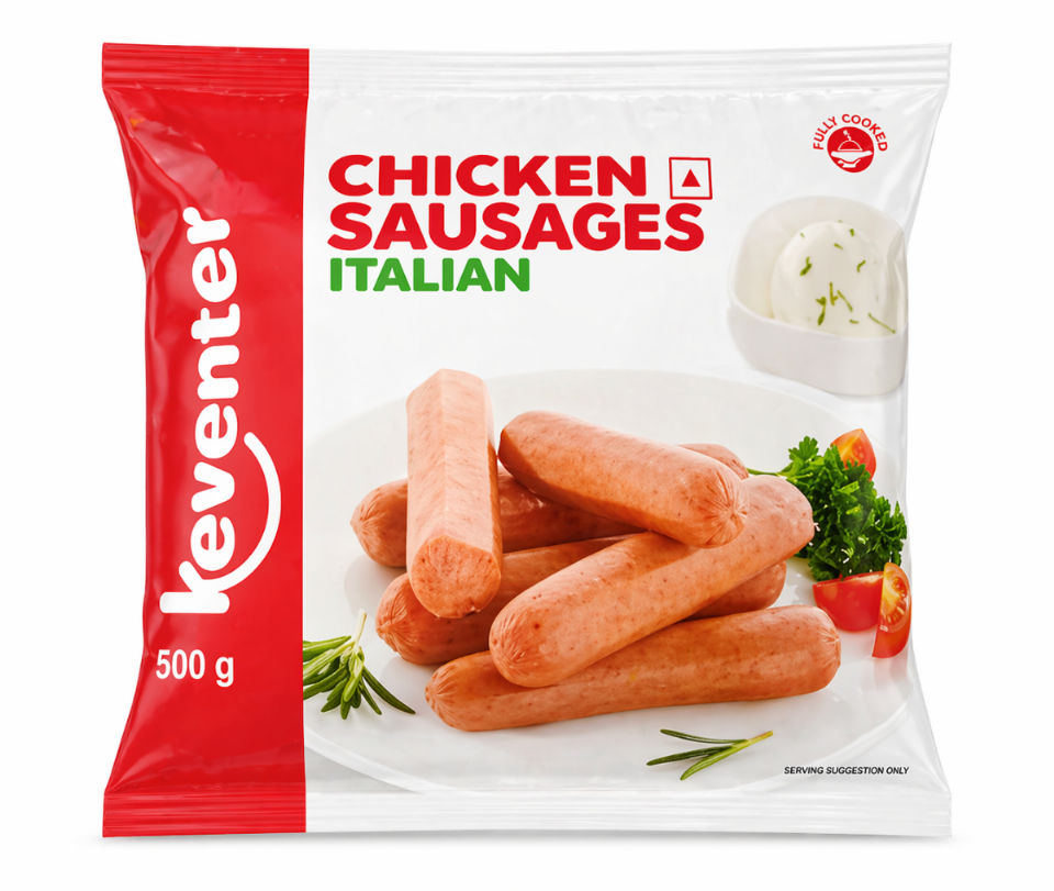 KEVENTER CHICKEN SAUSAGES ITALIAN 500GM