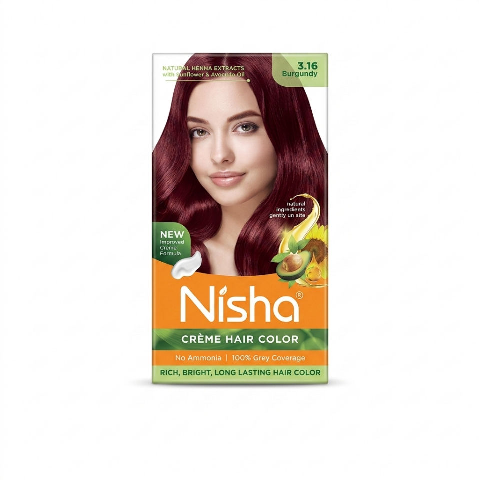 NISHA HAIR COLOR BURGUNDY 3.16