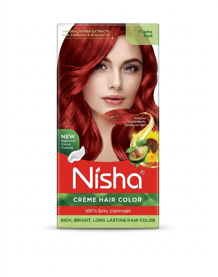 NISHA HAIR COLOR FLAME RED 1.5