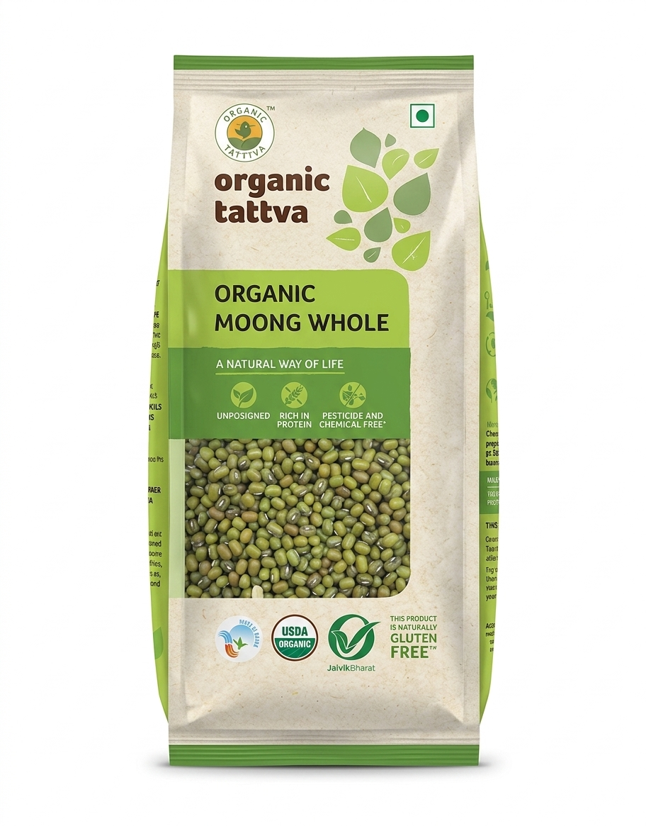 ORGANIC TATTVA MOONG WHOLE 500GM