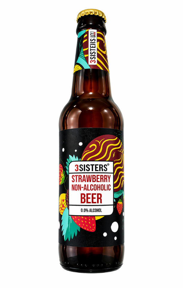 3 SISTER STRAWBERRY 0 ALOCHOL BEER