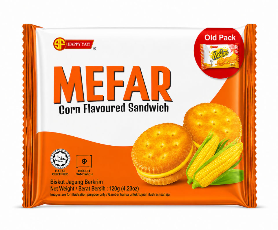 MEFAR CORN FLAVOURED SANDWICH 120G