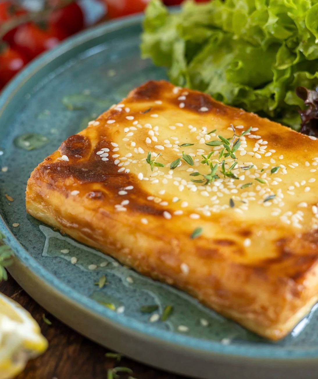 Saganaki - Gebackener Feta mit Honig und Thymian
