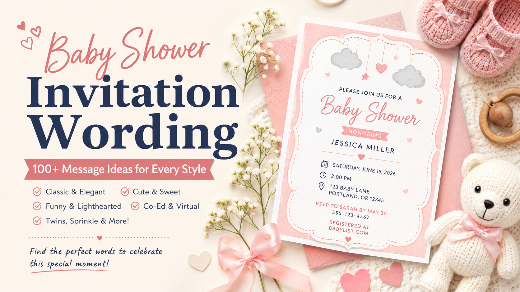 Baby Shower Invitation Wording: 100+ Message Ideas for Every Style