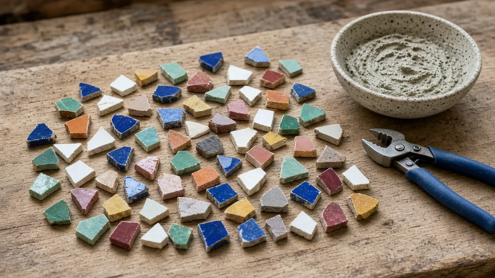 Mosaic Class RSVP Website: Bench Seats, Tile Kits, and a Grout Line
