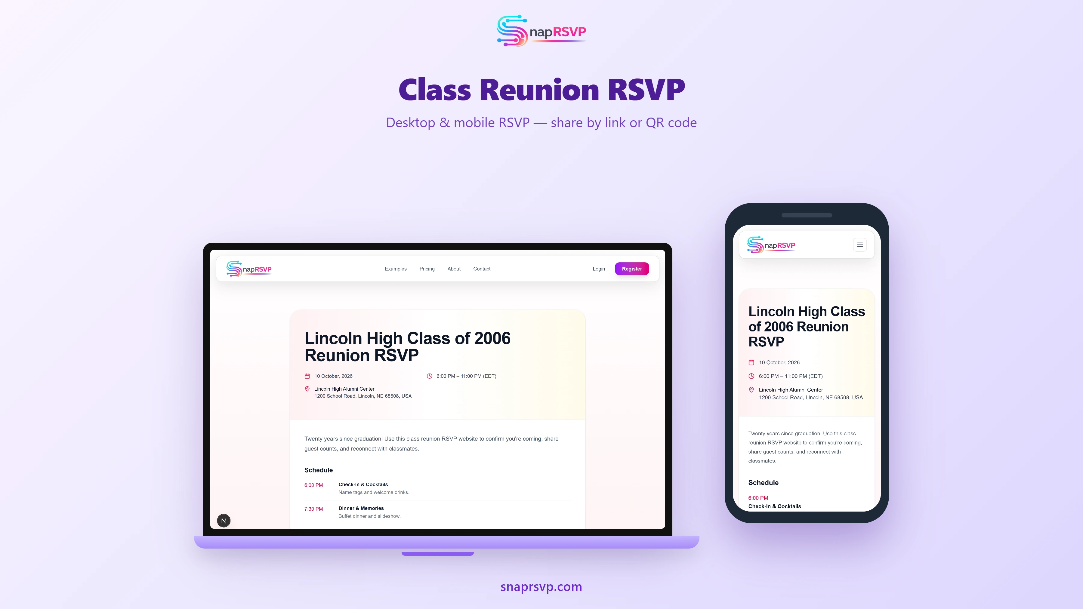 Class Reunion RSVP Online: 10, 20 & 30 Year Milestones