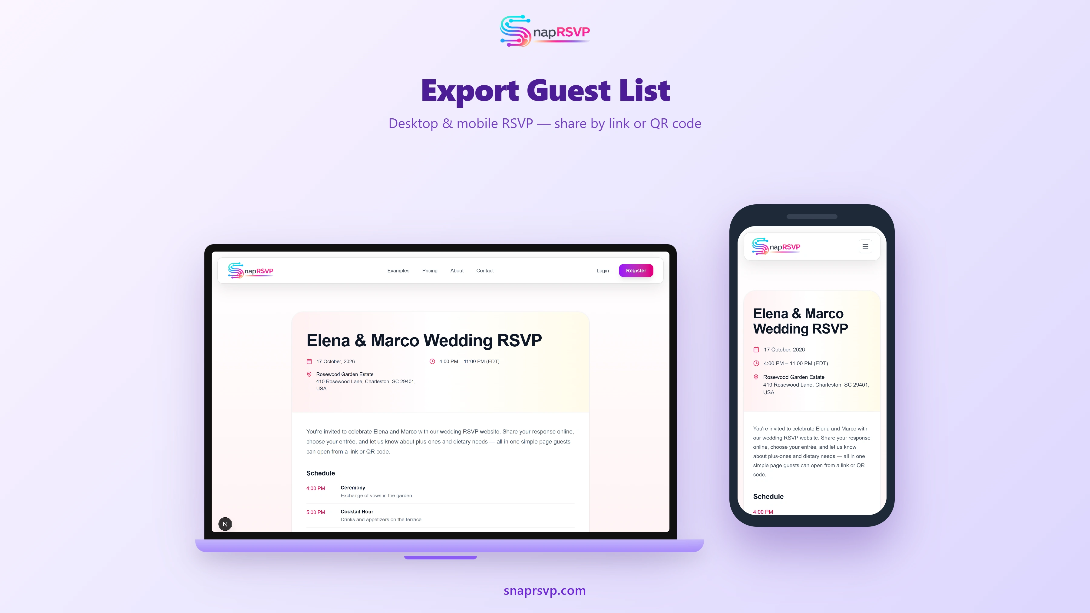 Export Wedding Guest List for Your Caterer & Venue
