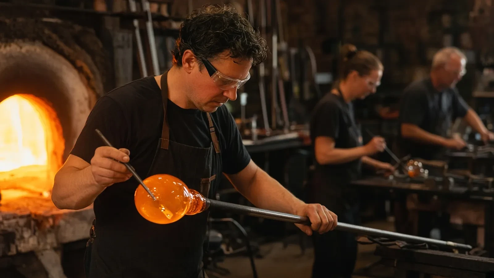 Glassblowing Class RSVP Website: Bench Seats, a Hot-Shop Line, and a Pickup Window