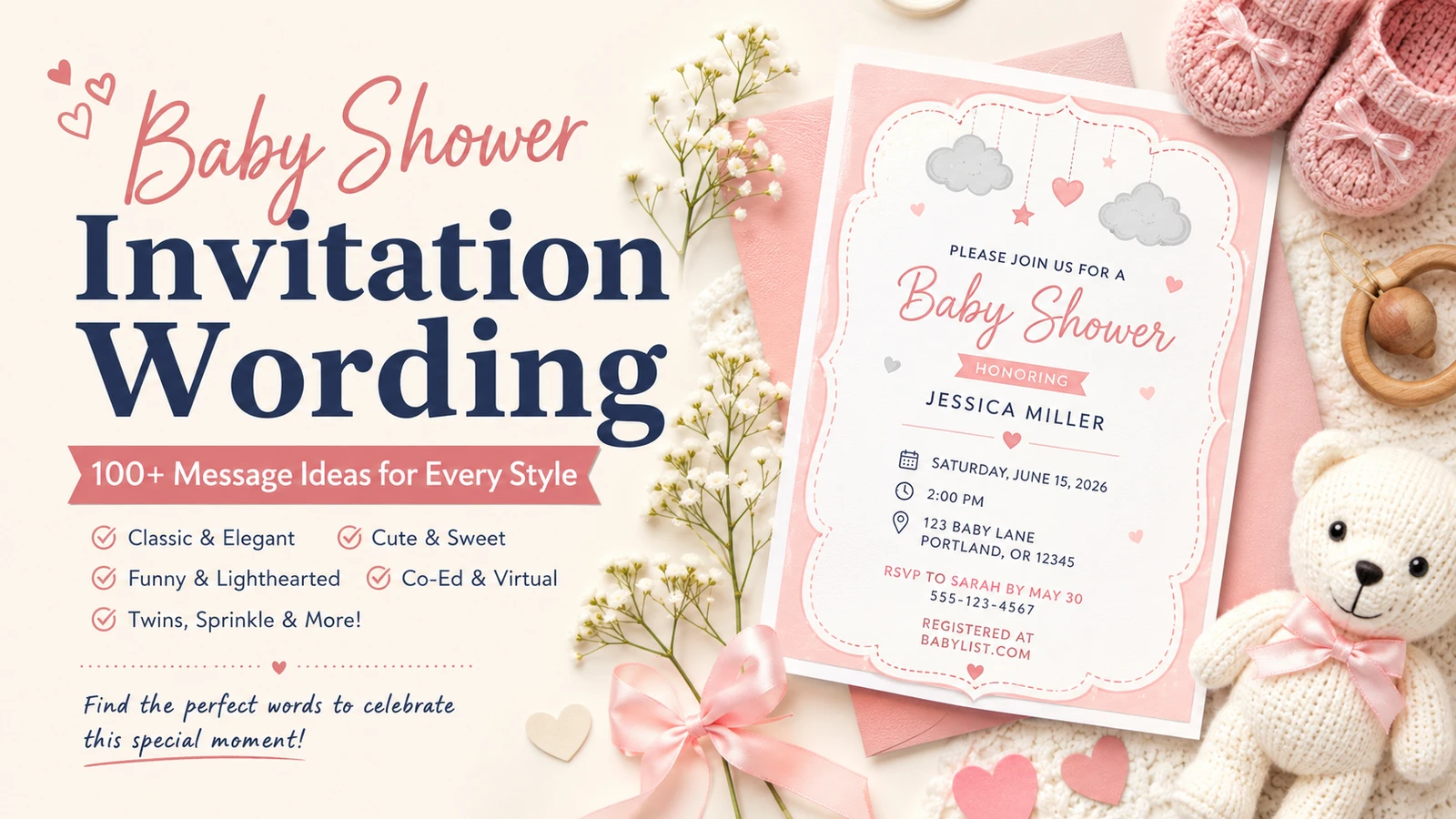 Baby Shower Invitation Wording: 100+ Message Ideas for Every Style