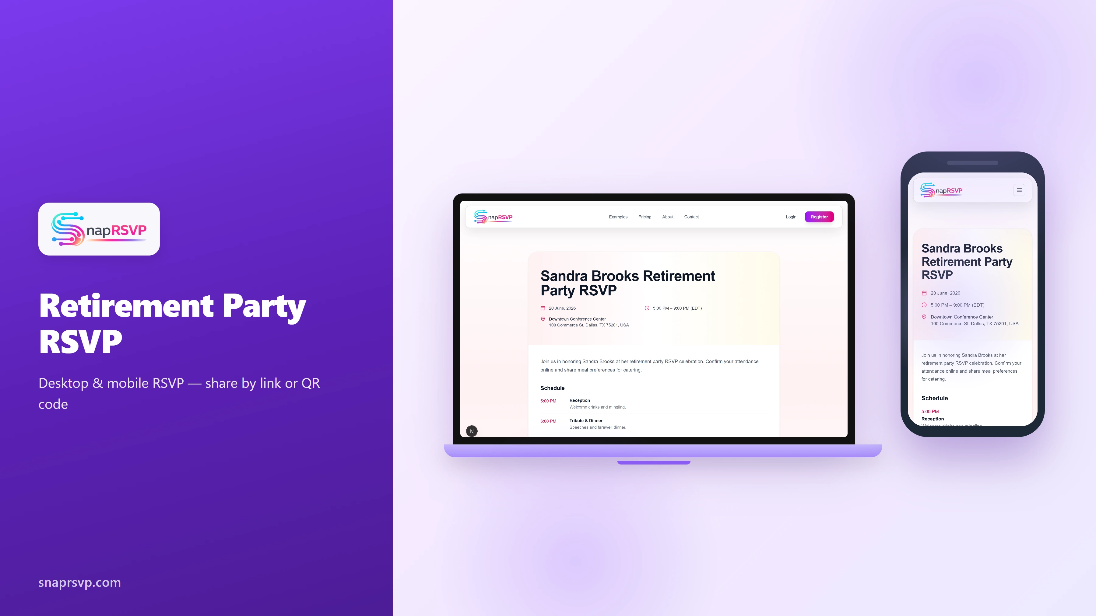 Retirement Party RSVP Online for Office & Family Events