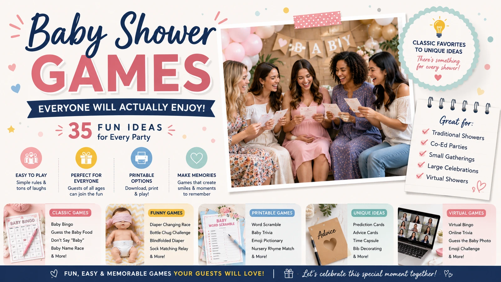 Baby Shower Games Everyone Will Actually Enjoy: 35 Fun Ideas for Every Party