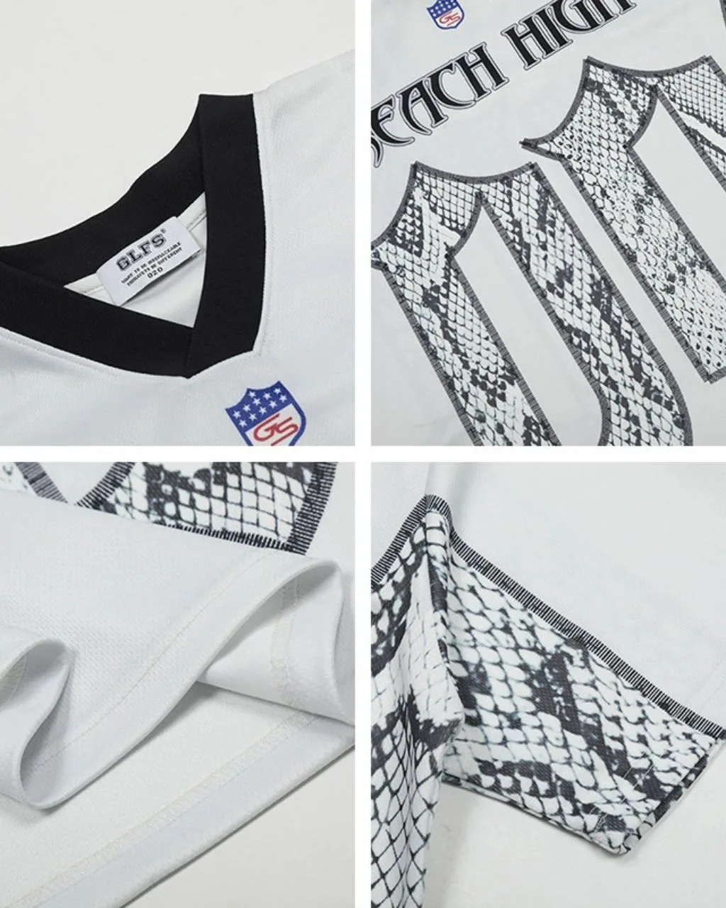Men’s American Retro White Mesh Football Jersey with Bold ’00’ Number Graphic - Image 3
