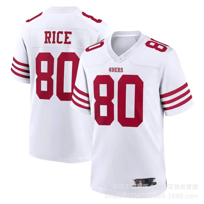 San Francisco 49ers Jerry Rice #80 White Jersey - Image 2