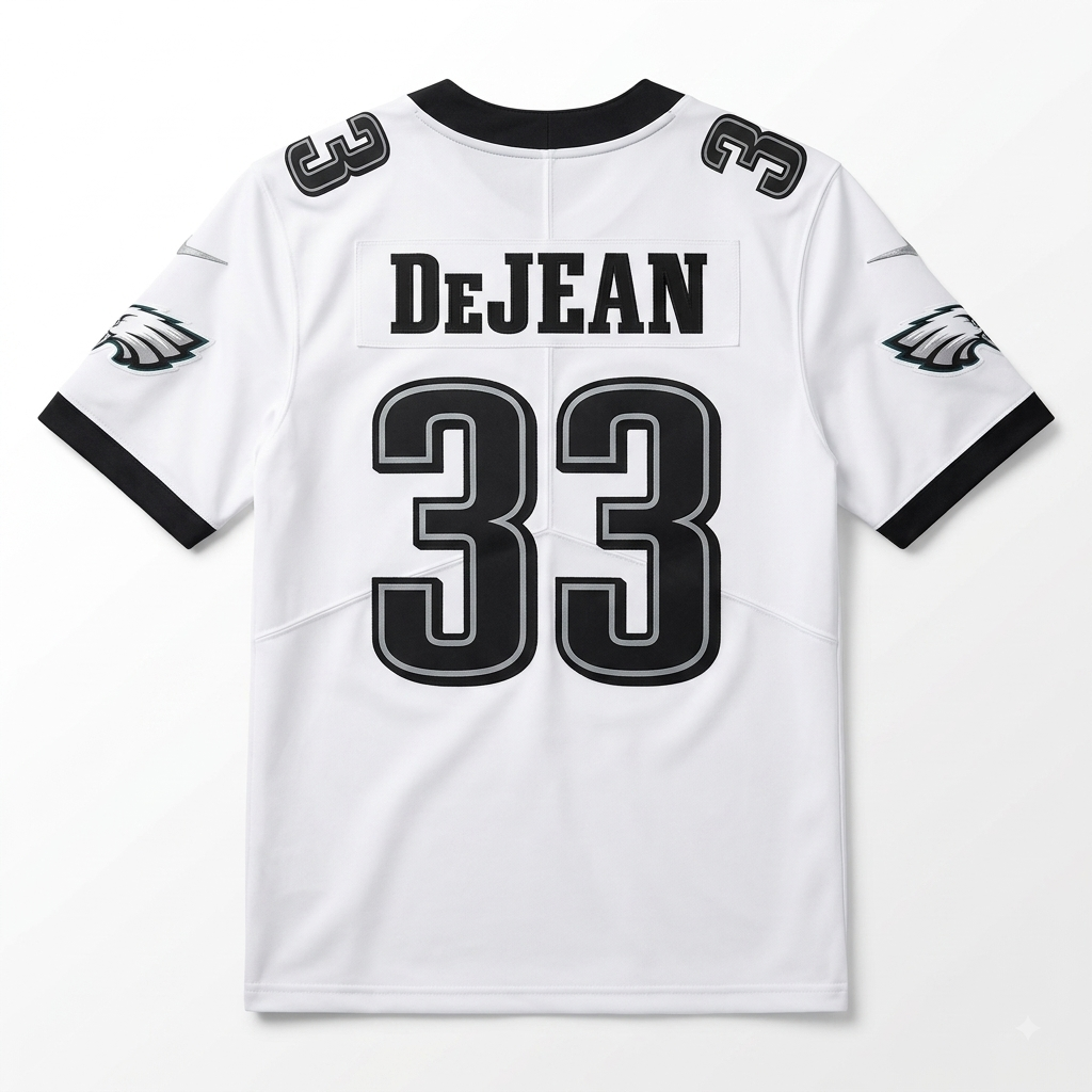 Philadelphia Eagles De Jean #33 White Jersey - Image 2