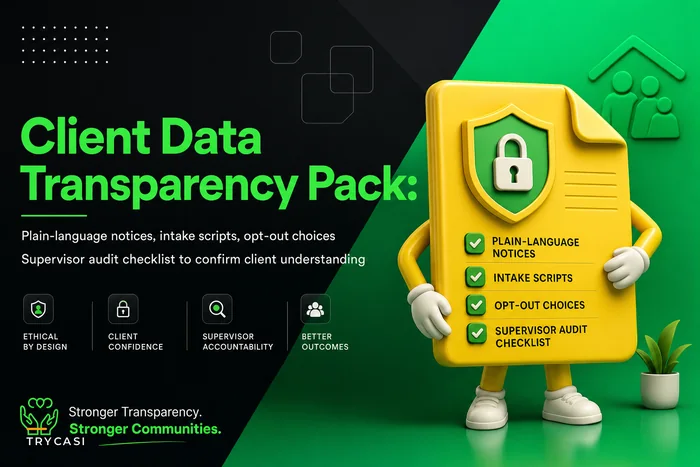 Client data transparency pack: plain-language notices, intake scripts and opt-out workflows
