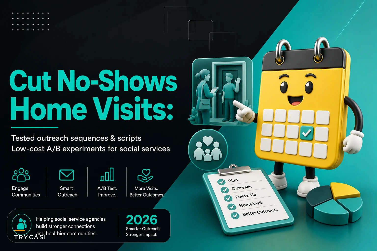 Cut no-shows for home visits: tested outreach sequences, scripts and low-cost A/B experiments