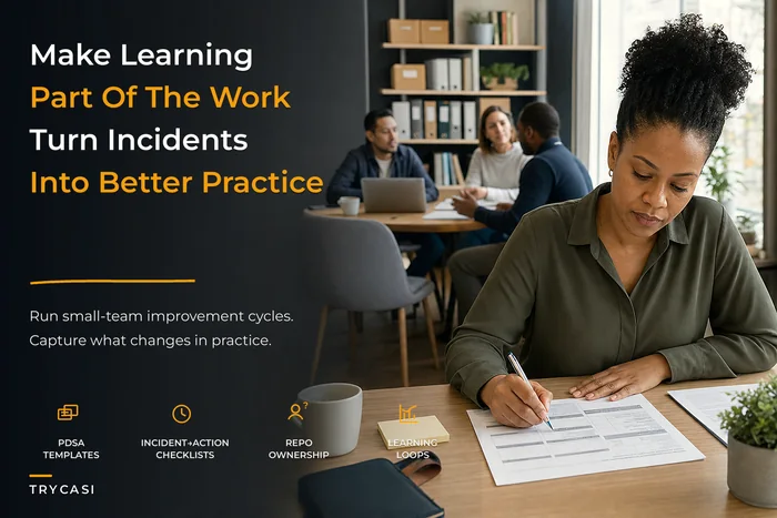 Organizational learning system for social-service teams and supervisors
