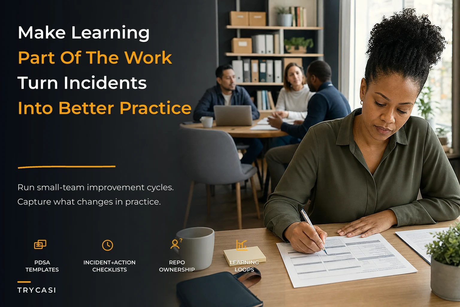 Organizational learning system for social-service teams and supervisors