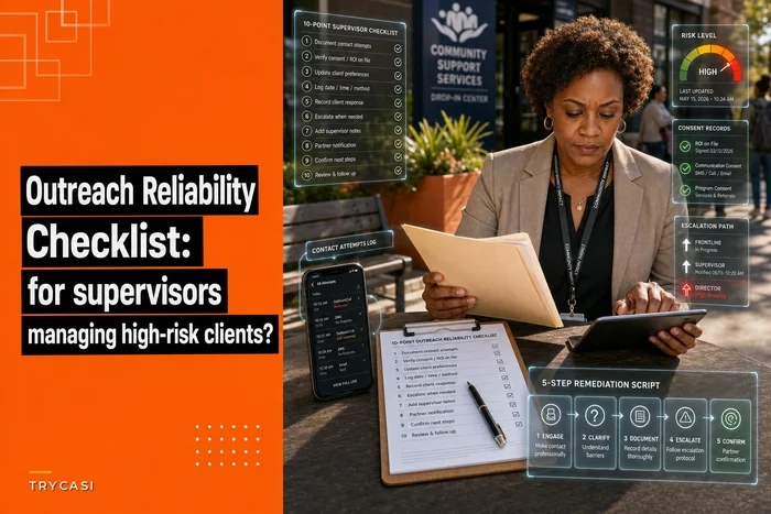Outreach reliability checklist for supervisors managing high-risk clients
