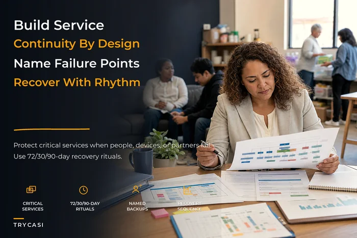 Service continuity operating model for small social-service programs
