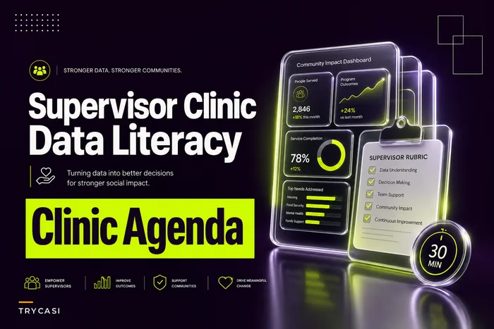 Supervisor data literacy clinic agenda: three micro-exercises and assessment rubric