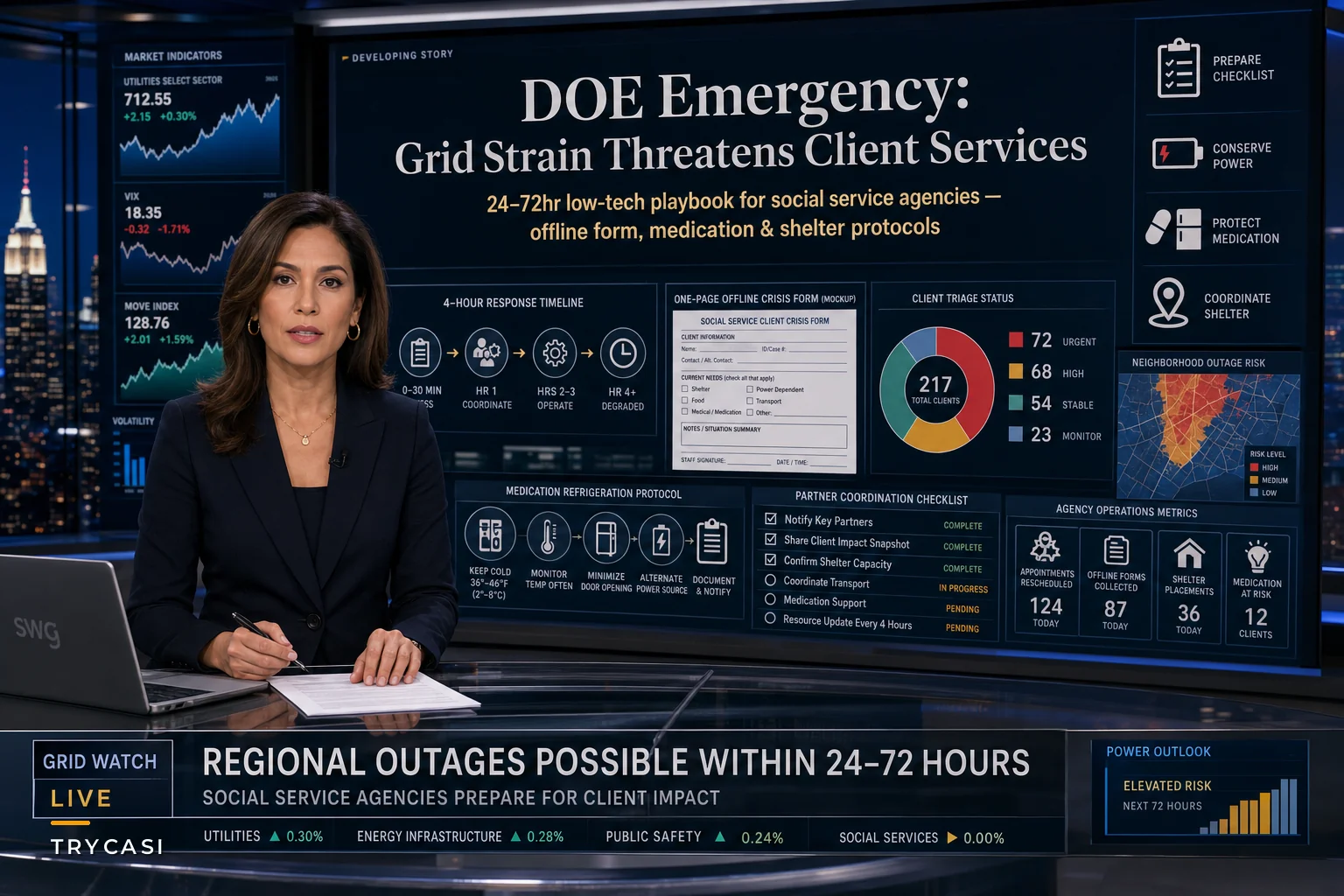 When the Grid Fails: Preparing Case Management Operations for Short-Term Power Emergencies