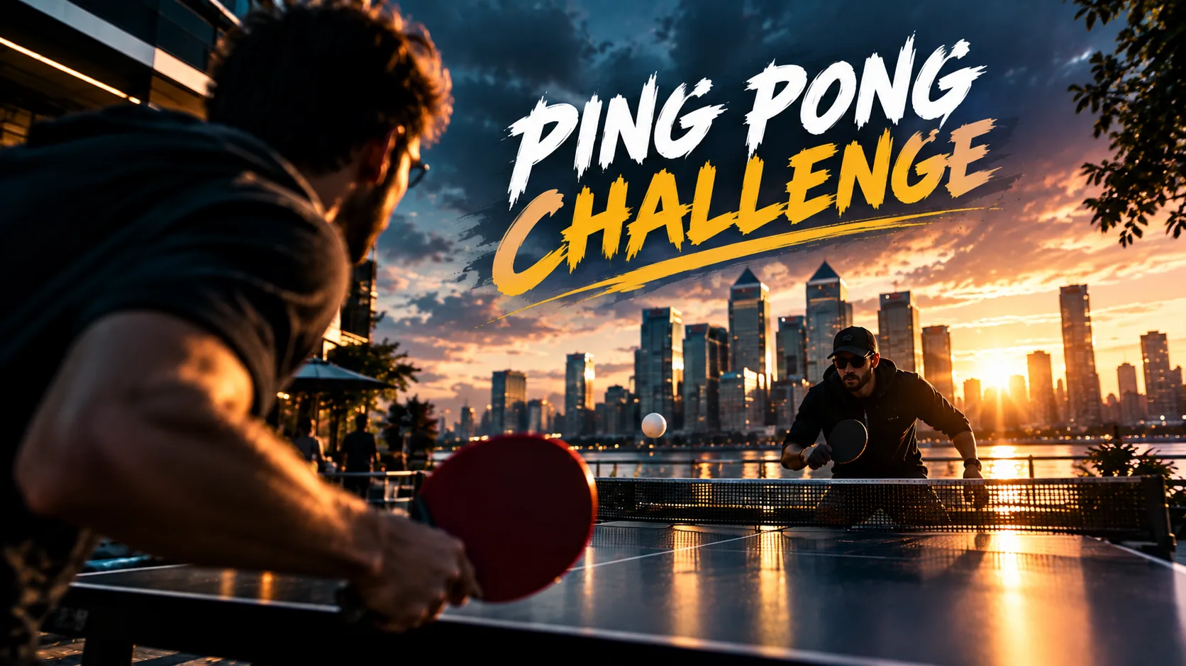 🏓 OUTDOOR PING PONG CHALLENGE . (Canary Wharf)