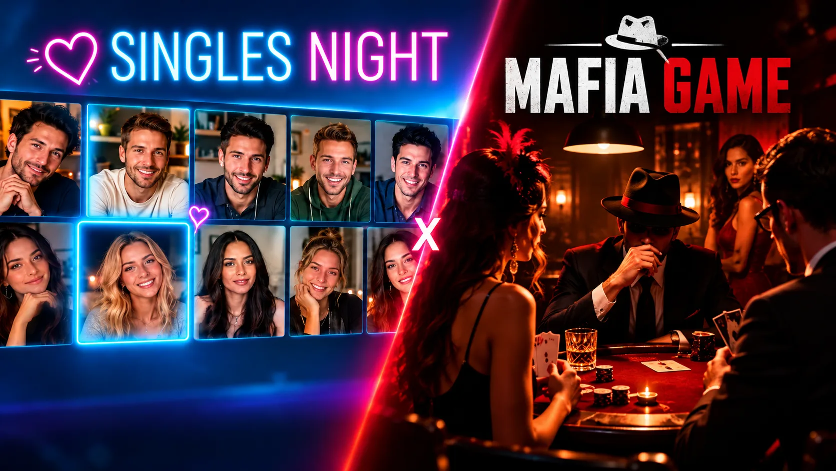 Social live video singles night (For men)