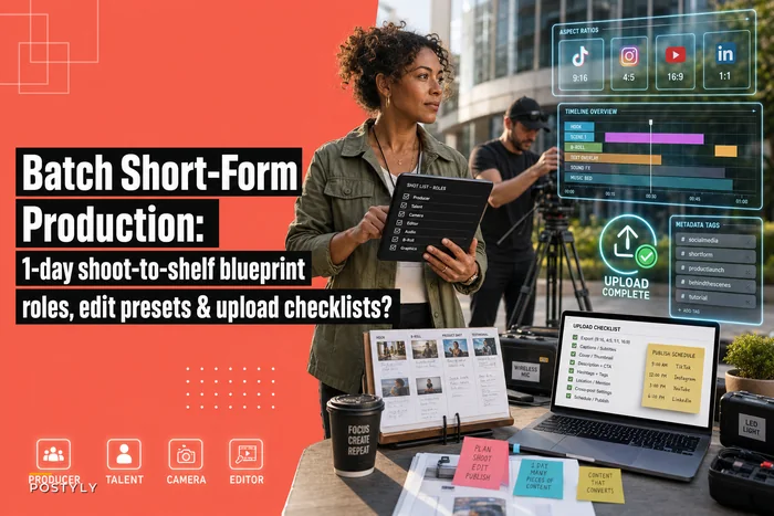 Batch short-form video production for teams: a 1-day shoot-to-shelf blueprint with role checklists and upload rules