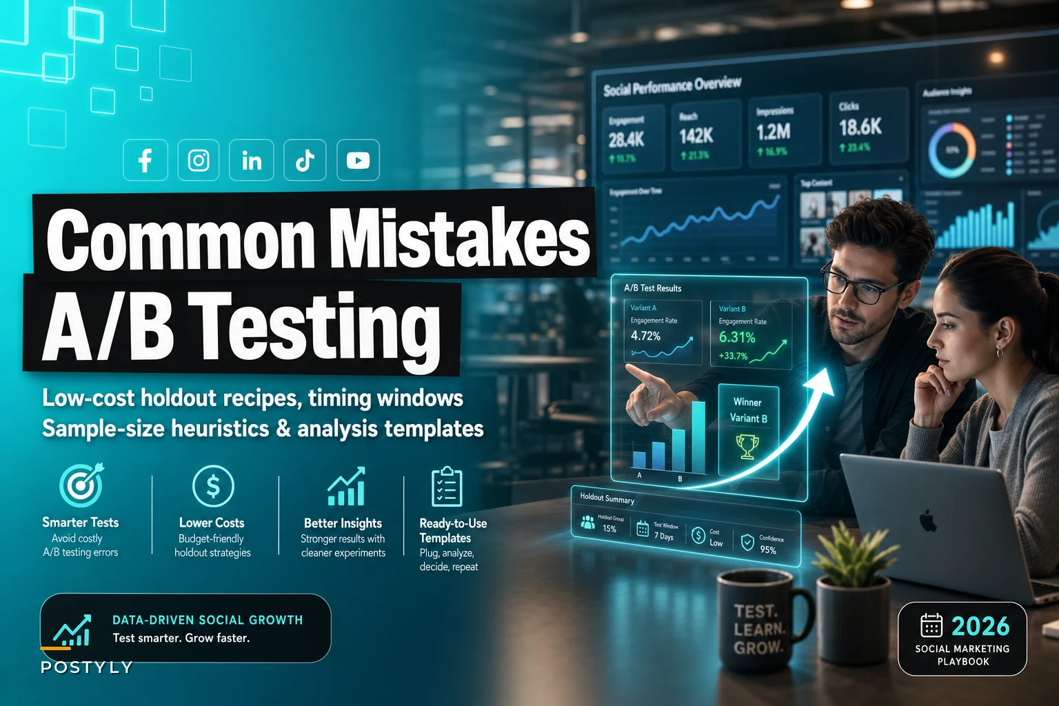 Common mistakes when A/B testing organic posts — and low-cost holdout recipes that work