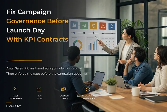 Cross-functional campaign governance: KPI contracts, launch gates and RACI templates to avoid launch friction