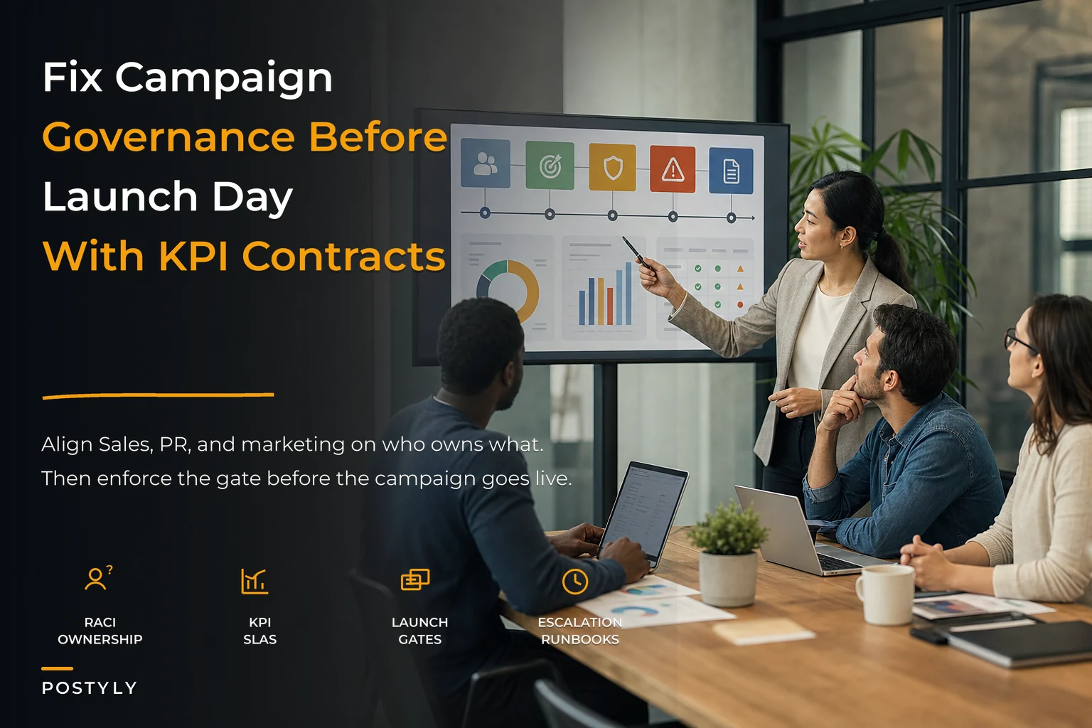 Cross-functional campaign governance: KPI contracts, launch gates and RACI templates to avoid launch friction