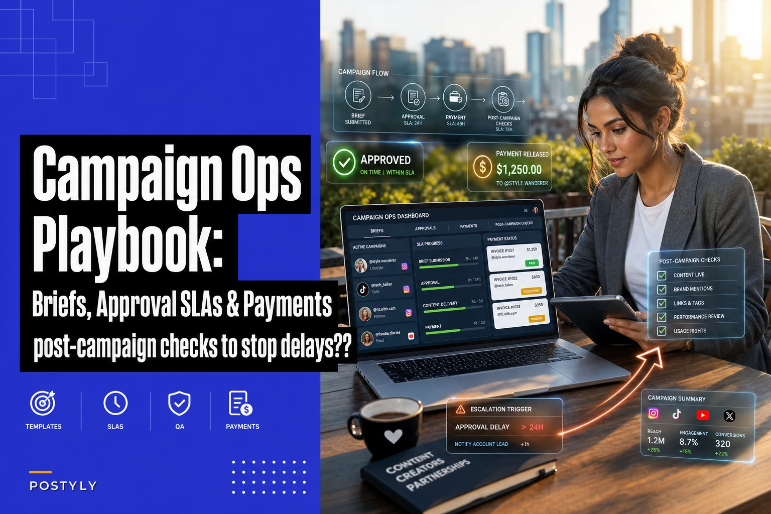 Influencer campaign operations playbook: briefs, approval SLAs, payments and post-campaign checks