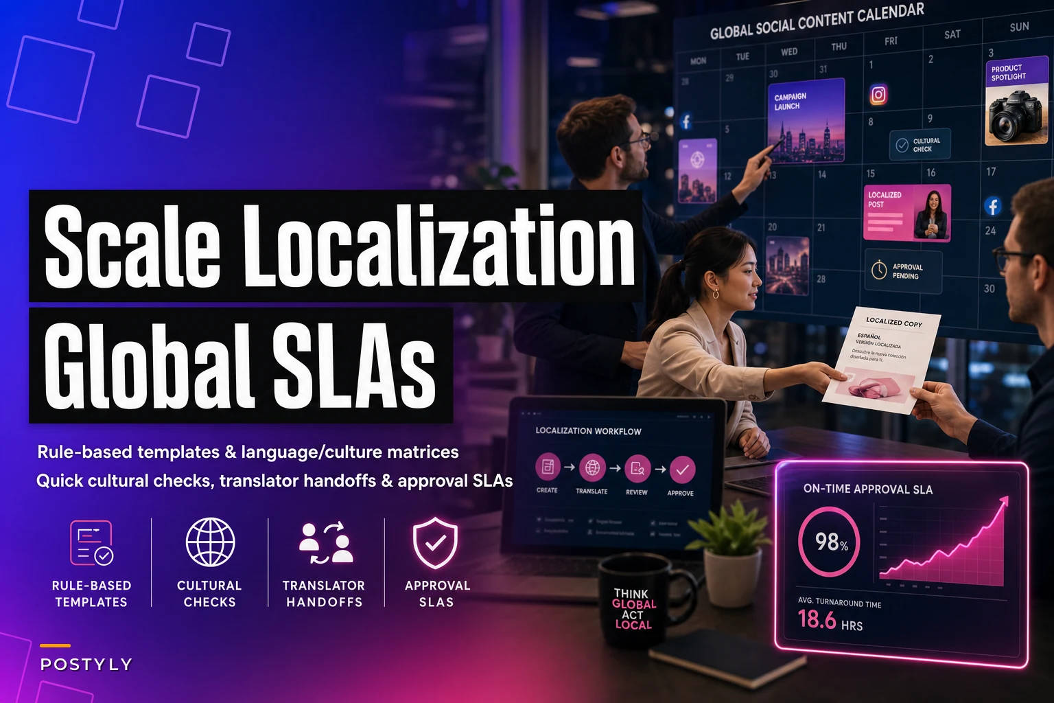 Localize Social Content at Scale: Rule-Based Templates, Quick Cultural Checks and Approval SLAs