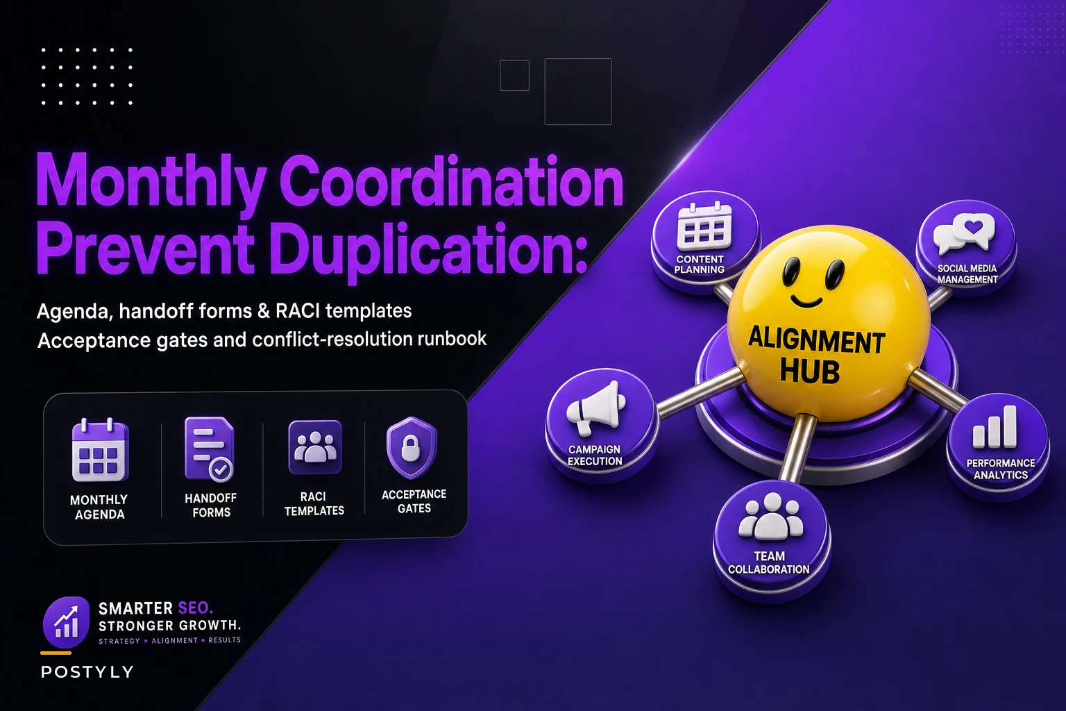 Monthly social coordination cadence to prevent campaign duplication