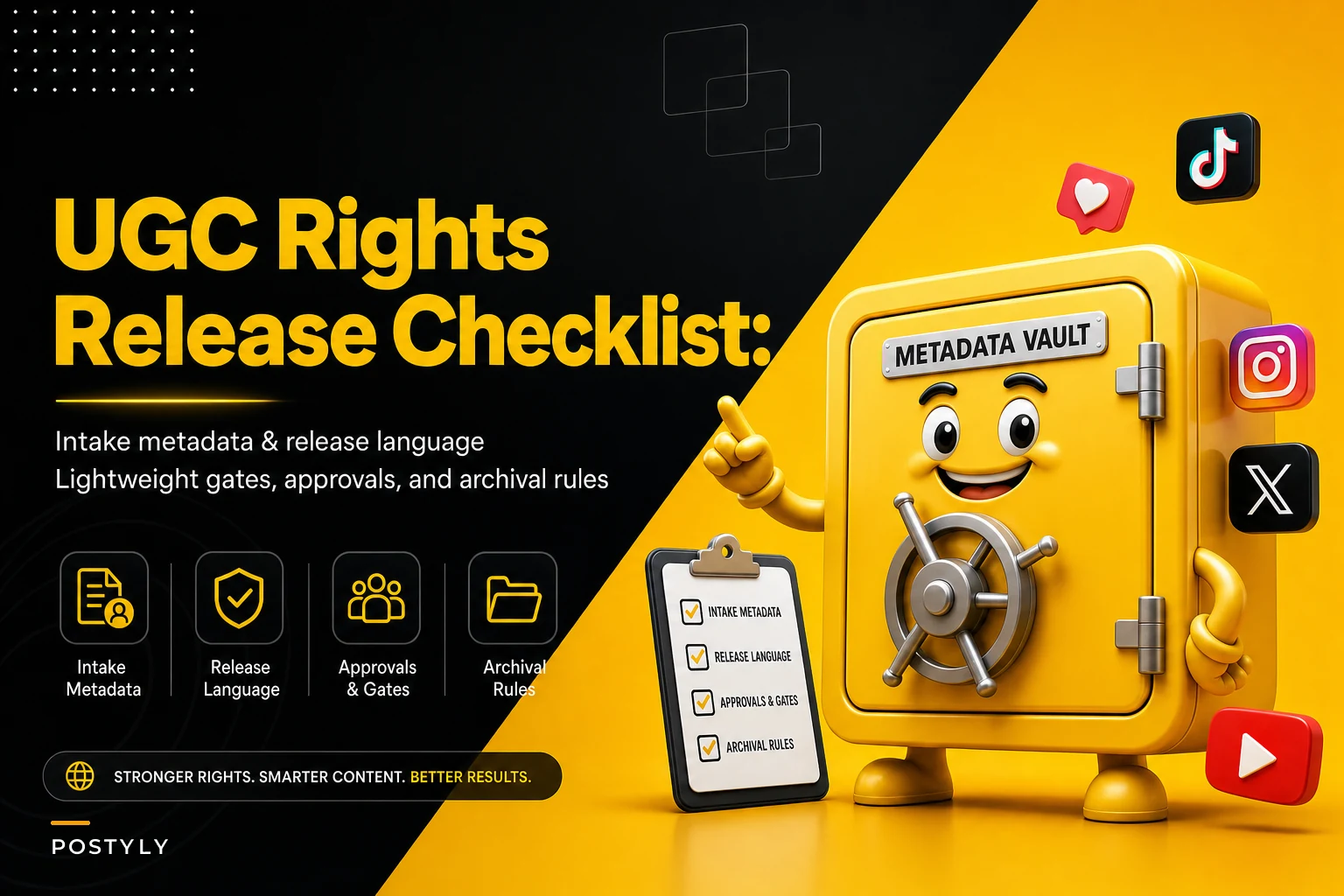UGC rights and releases checklist: intake metadata, release language and archival rules for reusable assets