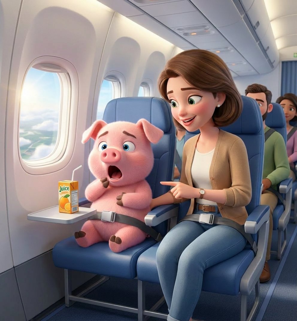 On the airplane