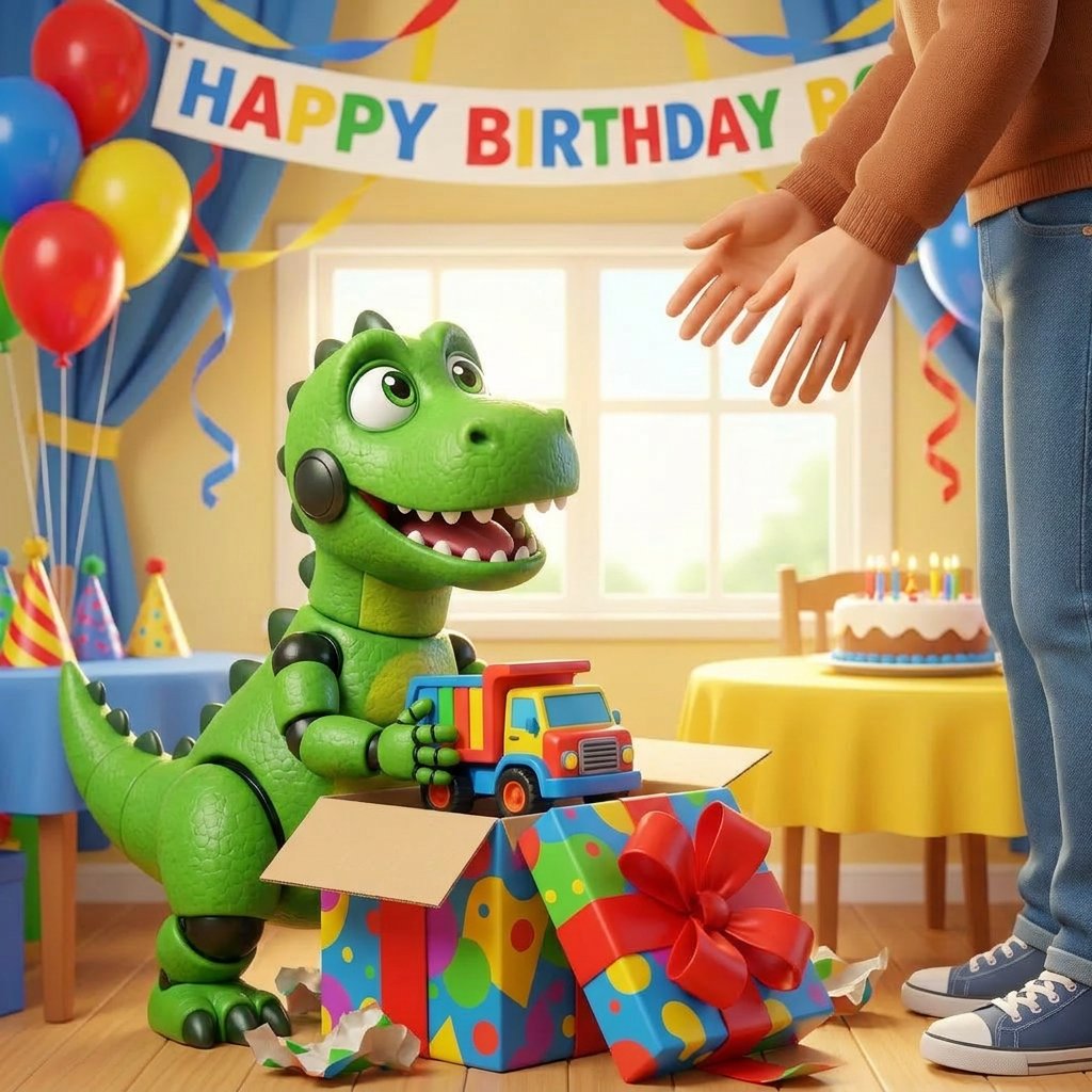 Opening a gift kindly