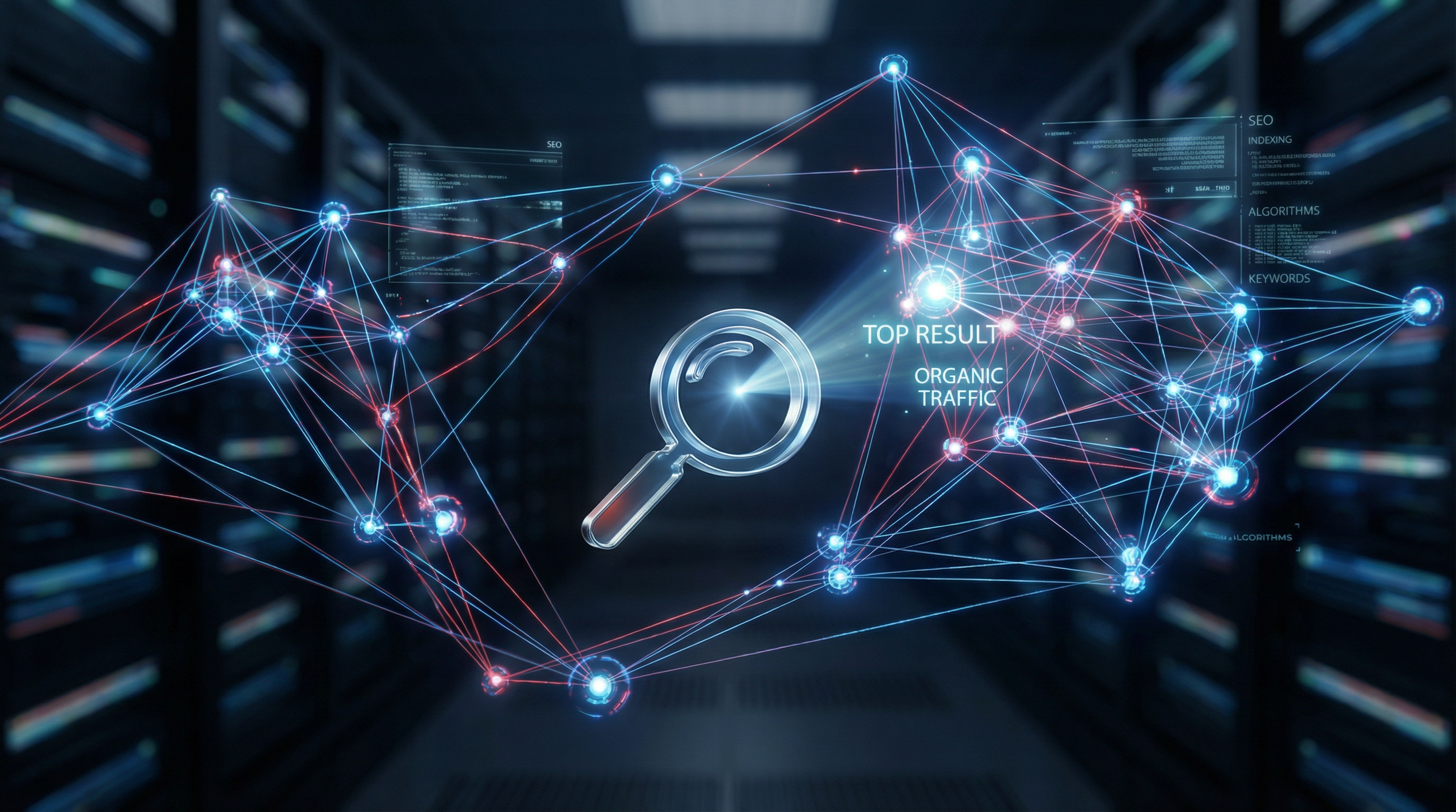 Search engine algorithm network visualization