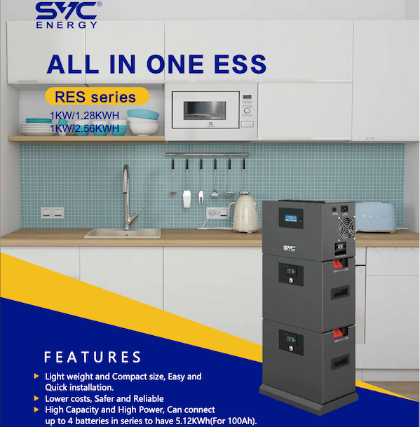 SVC 1.2kW Inverter + 2*1.28kWh Battery ALL-IN-ONE Power Station